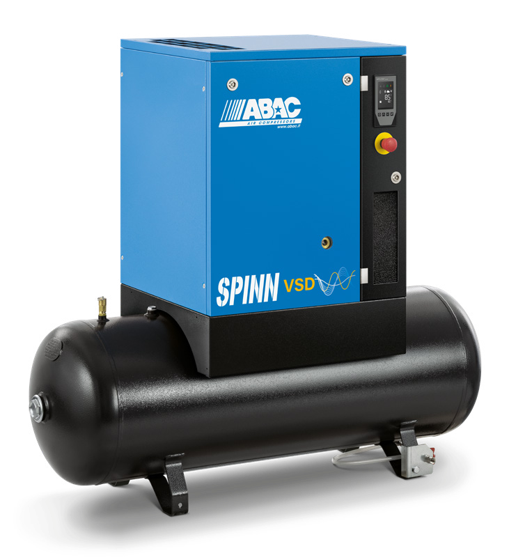 ABAC Spinn 5.5 I Variable Speed (VSD) 5.5kW Screw Compressor & 200L Tank