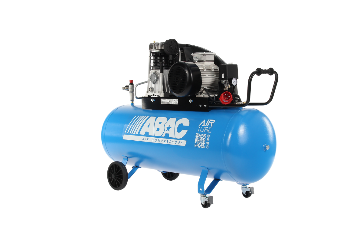 Portable ABAC compressor with retrofit lockable swivel wheels and extended handle