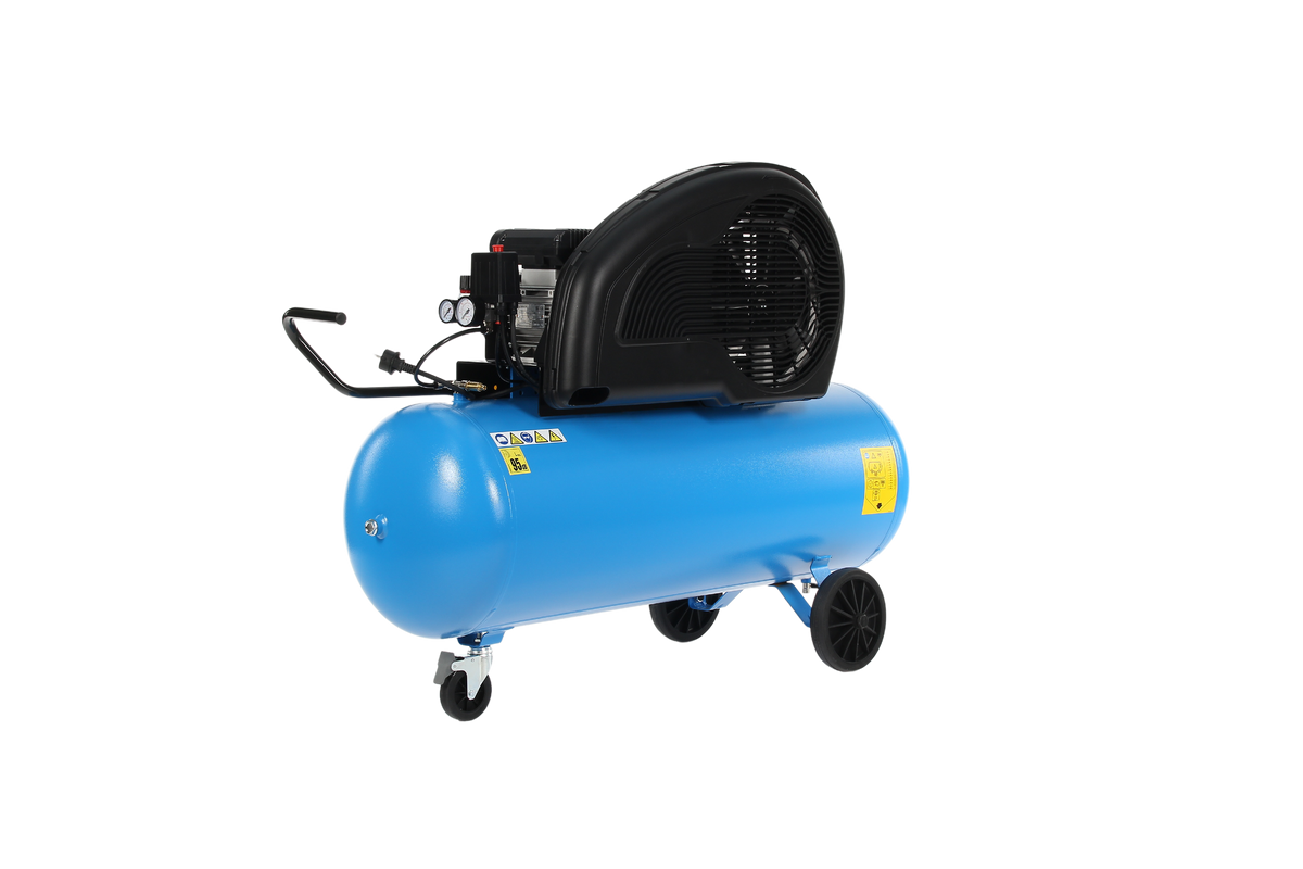Portable ABAC compressor with 200mm rear wheels and swivel wheel