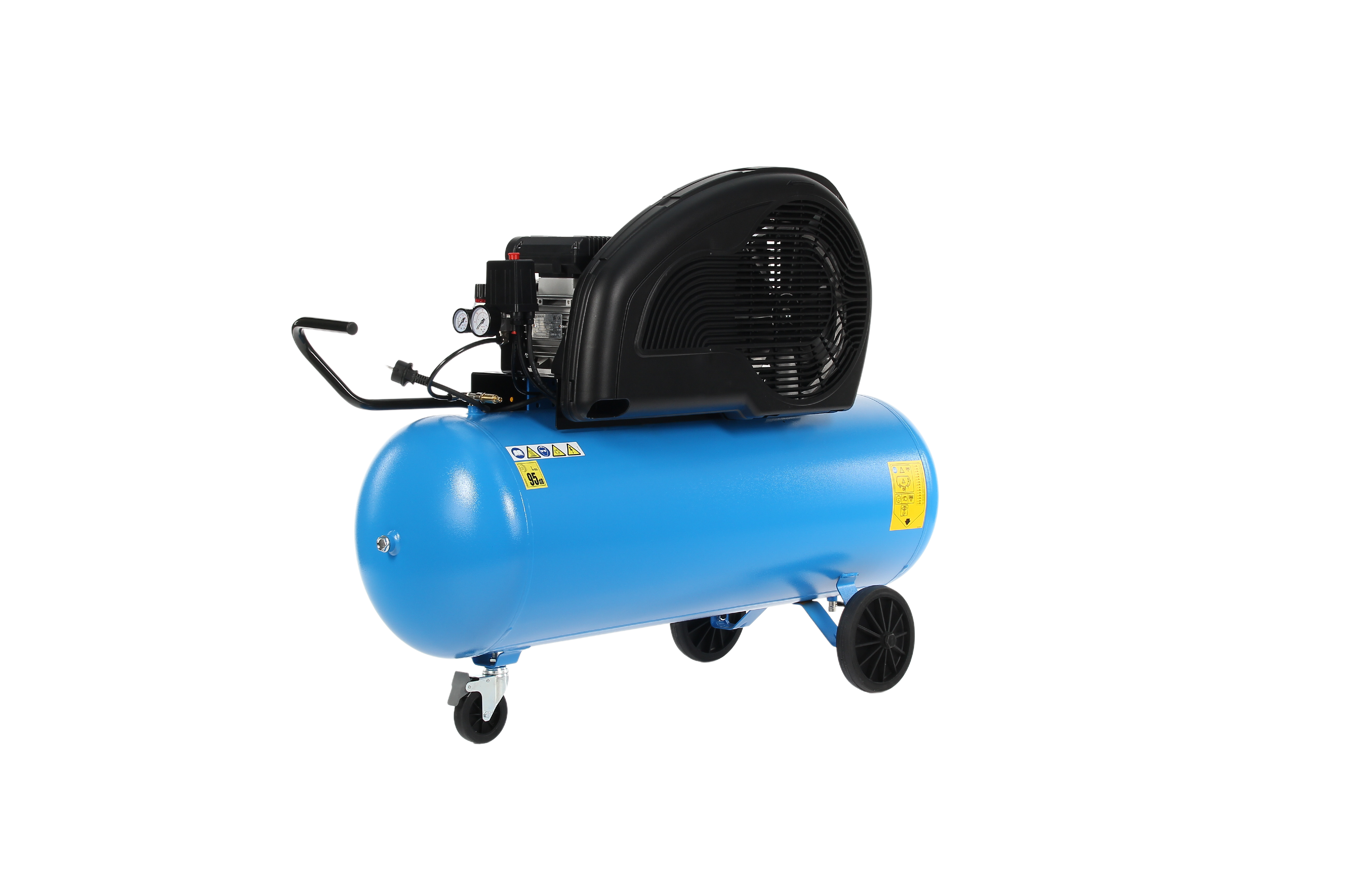 Portable ABAC compressor with 200mm rear wheels and swivel wheel