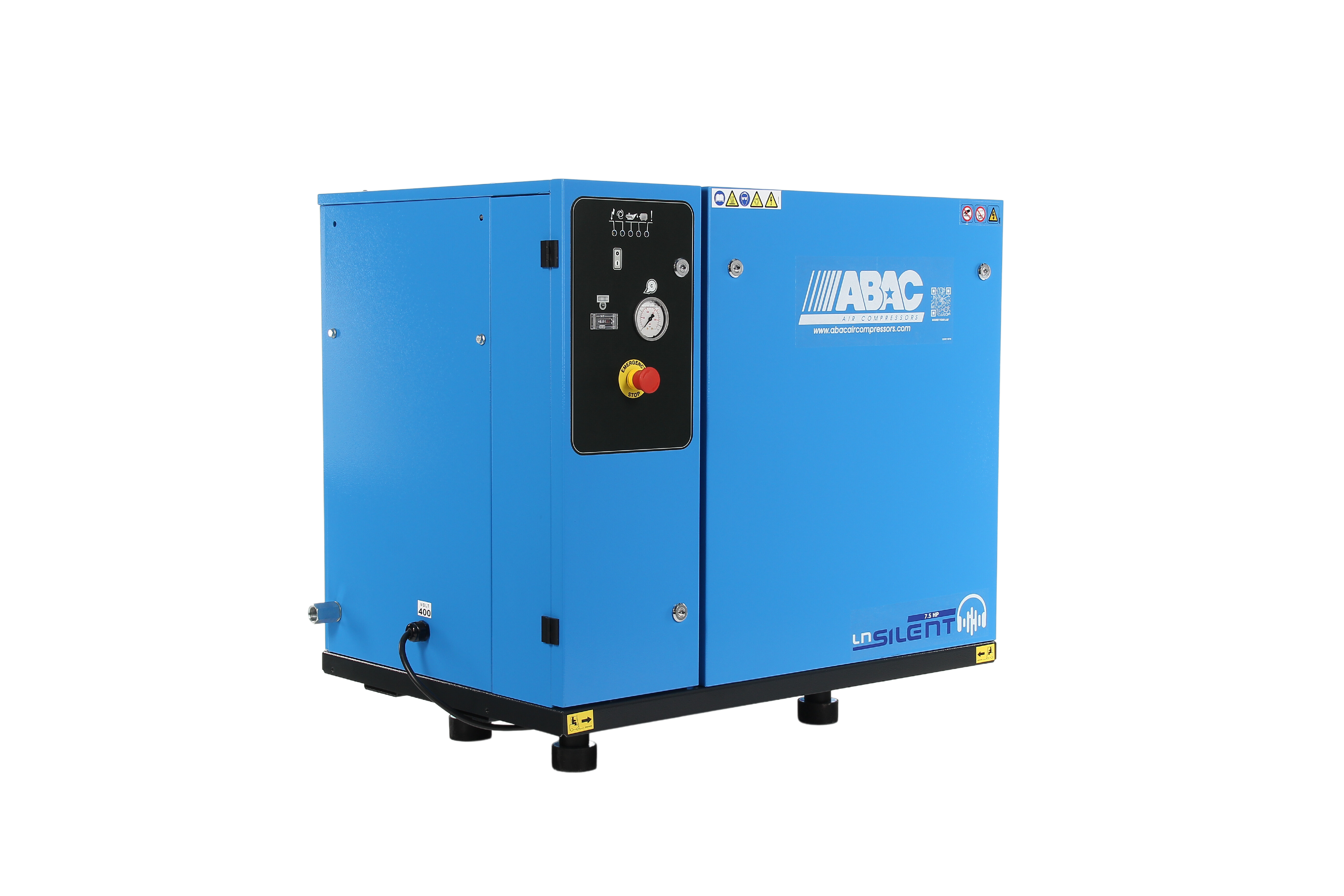 ABAC LN2 B7000 0 T10 DOL Base Mounted Silenced Air Compressor 400 Volt 38 CFM - 4116026020 - airlinkcompressors.com