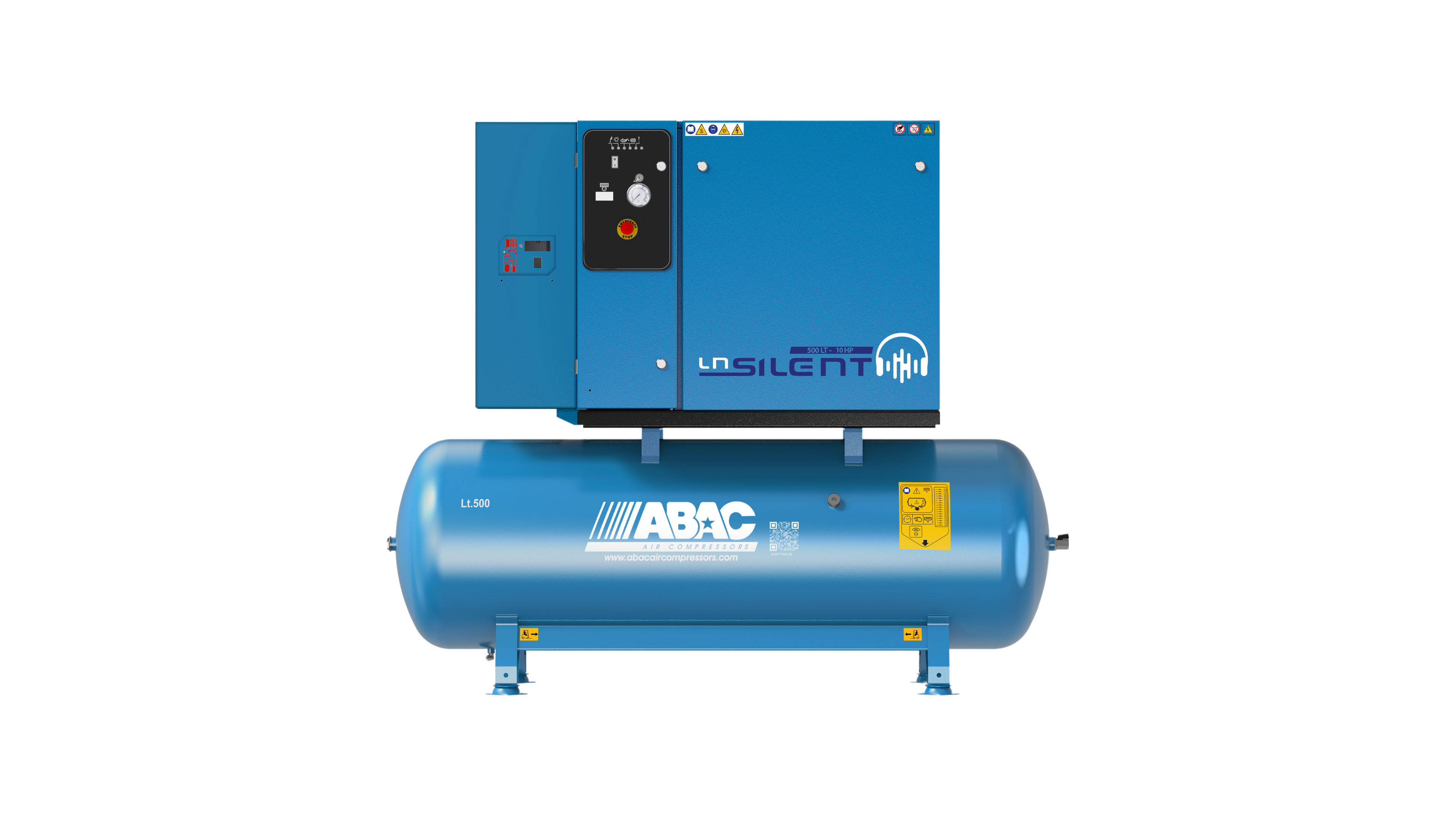 ABAC LN2 B7000 500L T10 YD DRY Silenced Air Compressor & Dryer 400 Volt 38 CFM - 4116026026 - airlinkcompressors.com