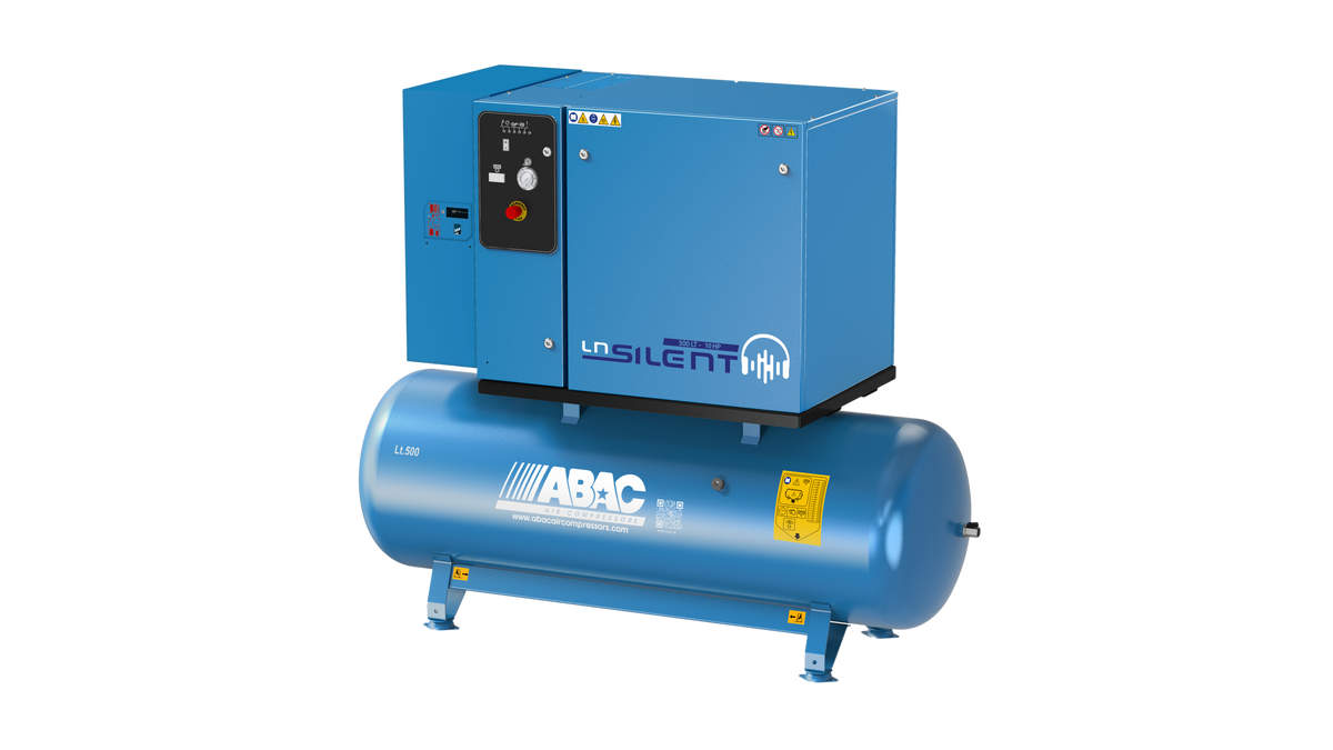 ABAC LN2 B7000 500L T10 YD DRY Silenced Air Compressor & Dryer 400 Volt 38 CFM - 4116026026 - airlinkcompressors.com