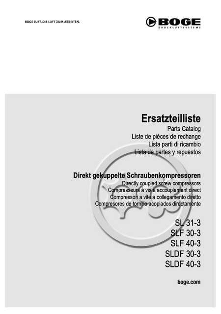 Boge SL 31-3 - SLDF 40-3 Parts Manual From 2020 - airlinkcompressors.com