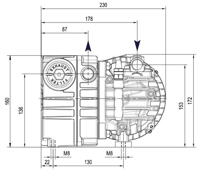 DVP LC25 Oil Lubricated Rotary Vane Vacuum Pump - 0.75 Kw - airlinkcompressors.com