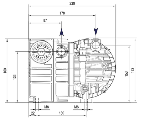 DVP LC25 Oil Lubricated Rotary Vane Vacuum Pump - 0.75 Kw - airlinkcompressors.com