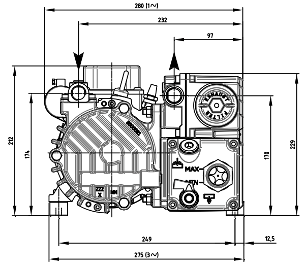 DVP LC25WR Oil Lubricated Rotary Vane Vacuum Pump - 0.75 Kw - airlinkcompressors.com