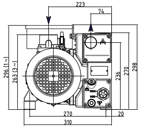 DVP LC40 Oil Lubricated Rotary Vane Vacuum Pump - 1.1 Kw - airlinkcompressors.com