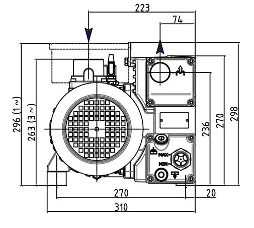 DVP LC60 Oil Lubricated Rotary Vane Vacuum Pump - 1.5 Kw - airlinkcompressors.com