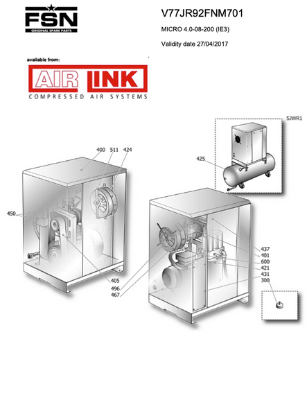 Fini/FSN MICRO 4.0-08-200 (IE3) Parts Manual From 2017 - airlinkcompressors.com