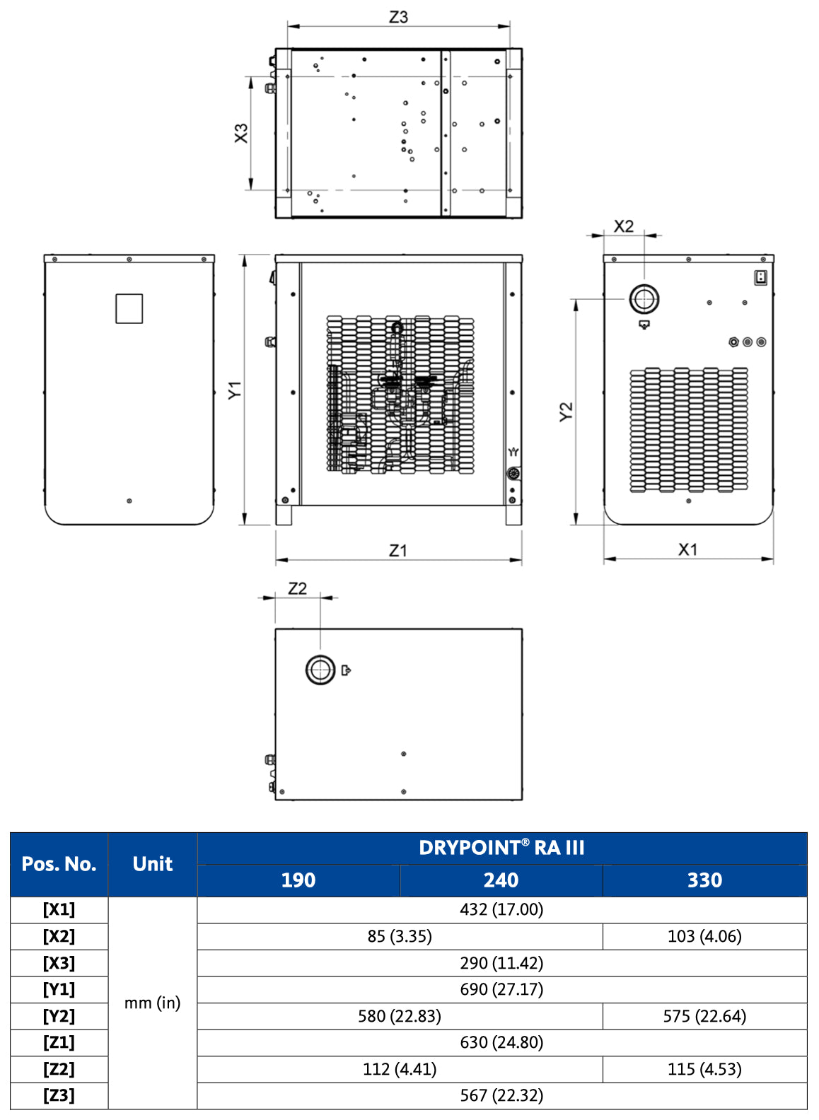Beko DRYPOINT® RA III 190 Refrigerant Air Dryer Flow Rate: 109cfm  4060413 - airlinkcompressors.com