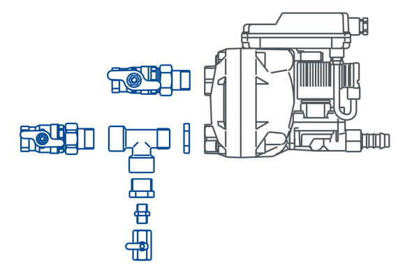 BEKO Technologies Connection kit (manual drain, valve for venting pipe and inlet for threaded connection) for BEKOMAT 13, 13 CO, 33U, 33U CO 2000041 - airlinkcompressors.com
