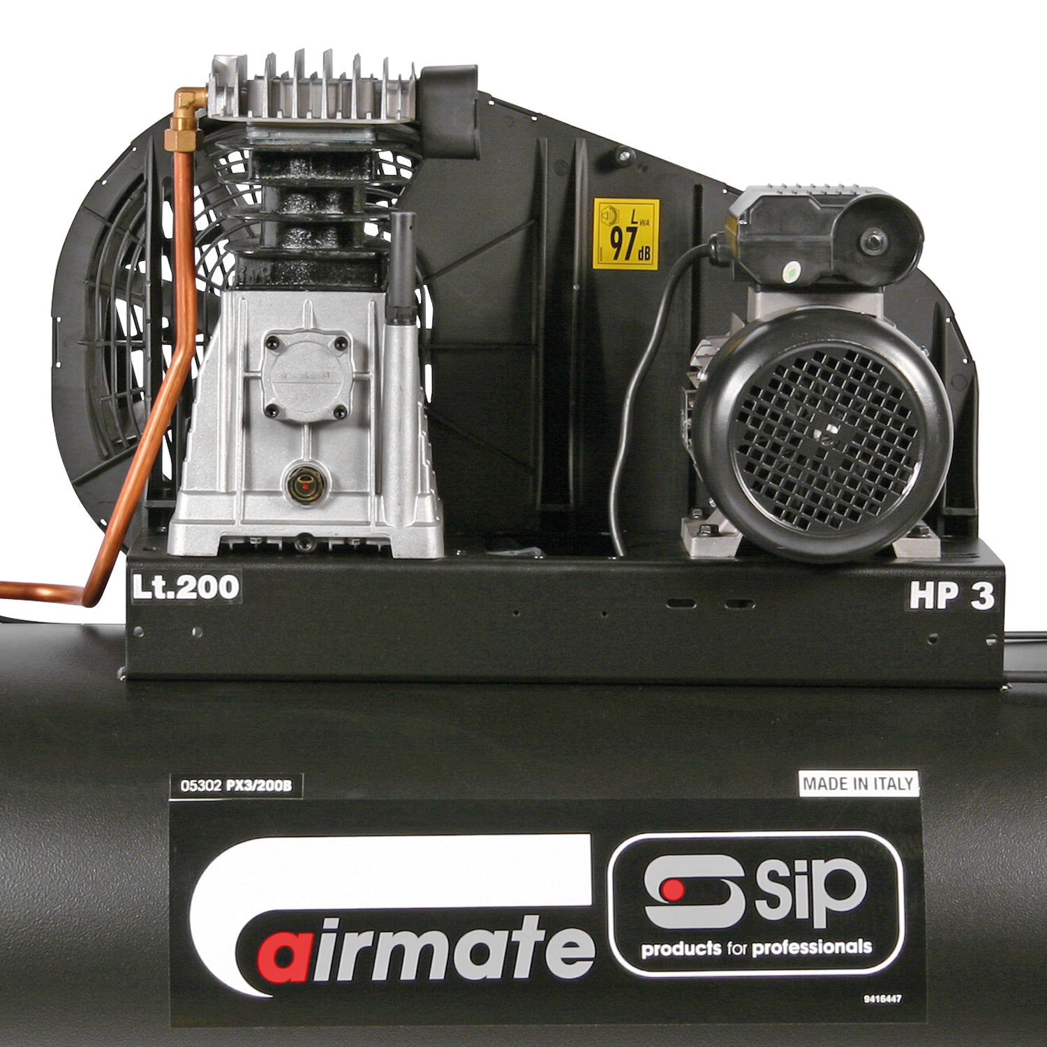SIP PX3/200-SRB 200ltr Belt Drive Compressor - 05302 - airlinkcompressors.com