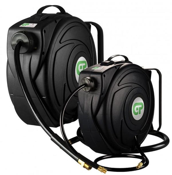 GP 9 Mtr Compact Retractable Air Hose Reel - Black Case & Hose - HR5-309BCBH - airlinkcompressors.com