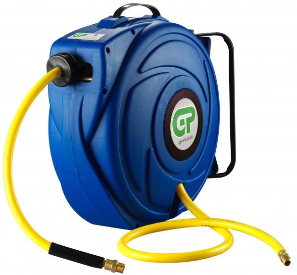 GP Blue 17M Compressed Air Retractable PVC Yellow Hose Reel - HR5-315SF - airlinkcompressors.com
