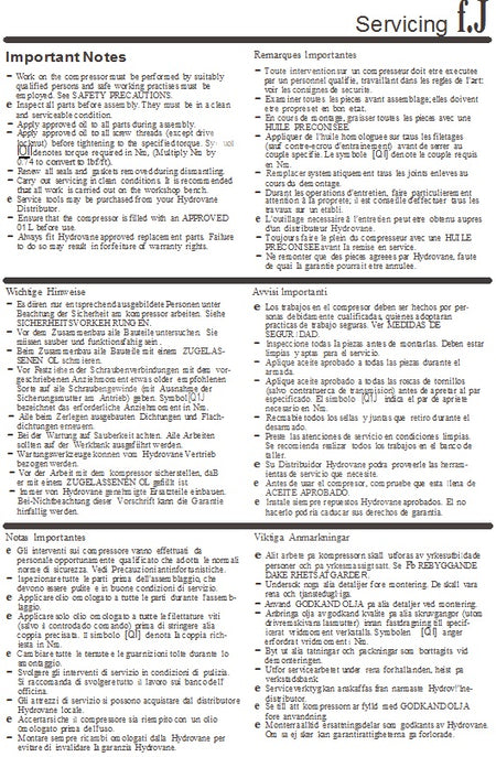 Hydrovane 218/258 Service & Parts Manual 1988 Onwards - airlinkcompressors.com