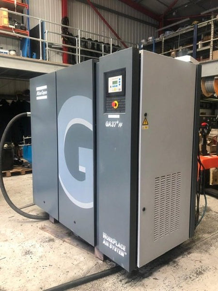 Refurbished Atlas Copco GA37 FF 37kW Rotary Screw Compressor with Built-in Dryer – 7.5 bar / 242 CFM