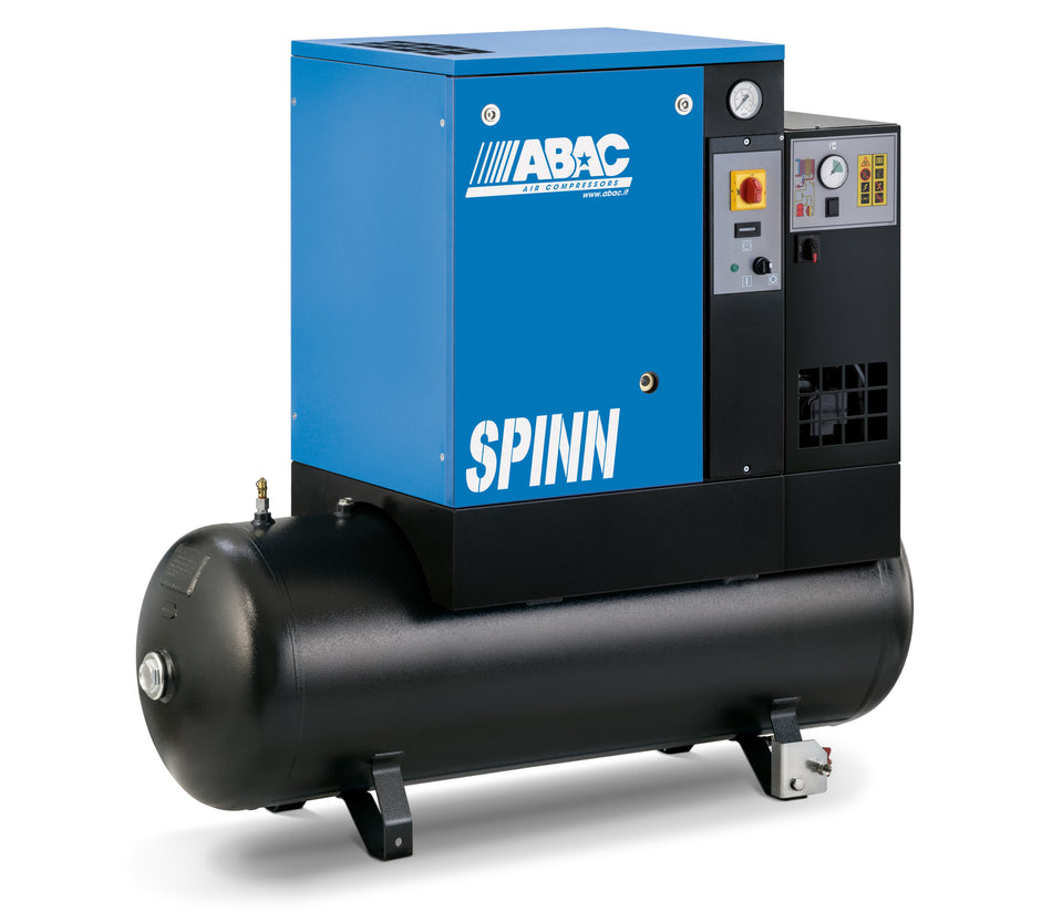 ABAC SPINN 7.5 kW 35CFM 10Bar 400V SDS 200L Screw Compressor & Dryer - 4152055001