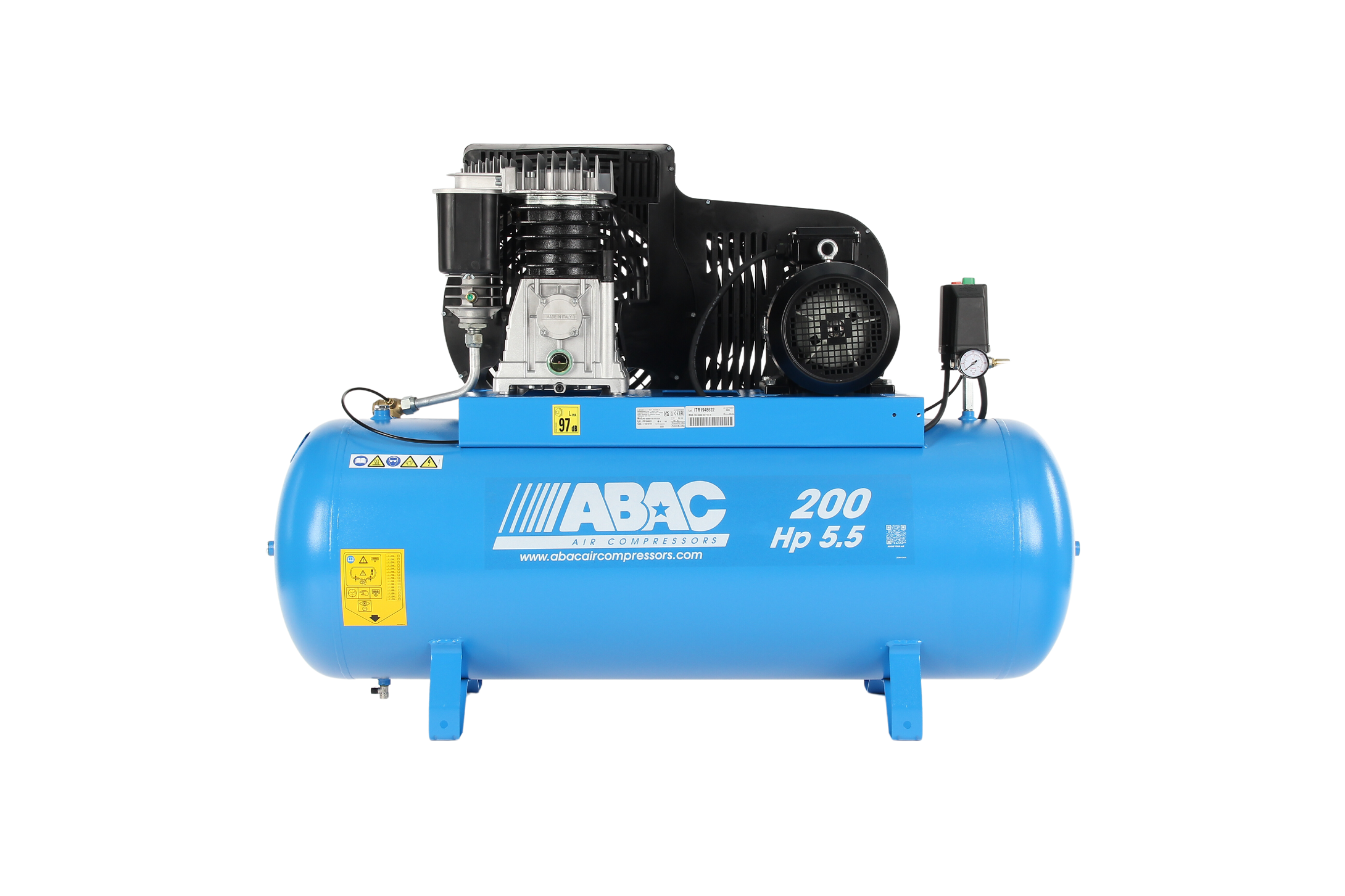 ABAC PRO B5900B 200 FT5.5 - 3 Phase 4kw 200L 23CFM 10Bar Air Compressor - 4116019759