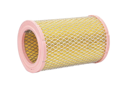 Air filter with pink outer rim on a white background