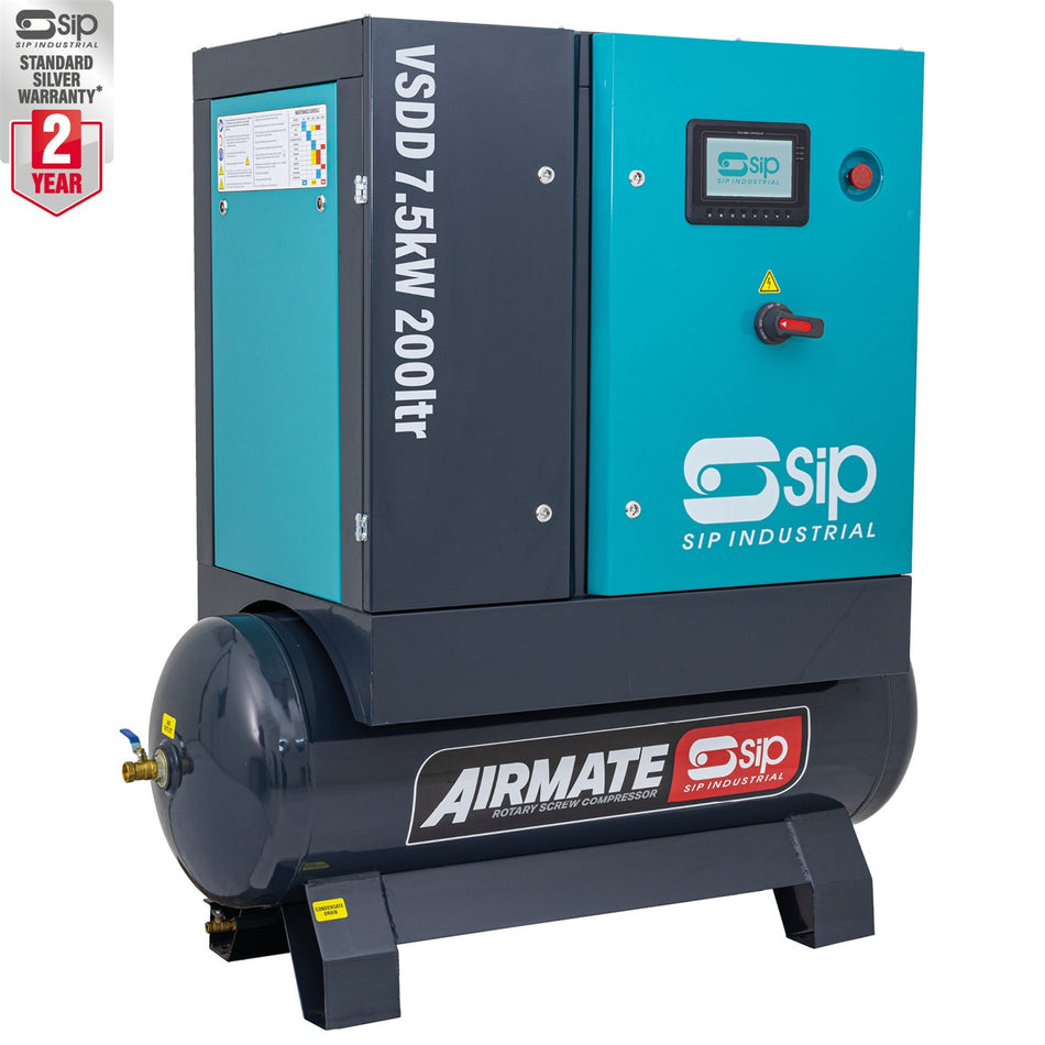SIP VSDD 400V 7.5kW 10bar 200L Variable Speed Screw Compressor - 08261 - airlinkcompressors.com