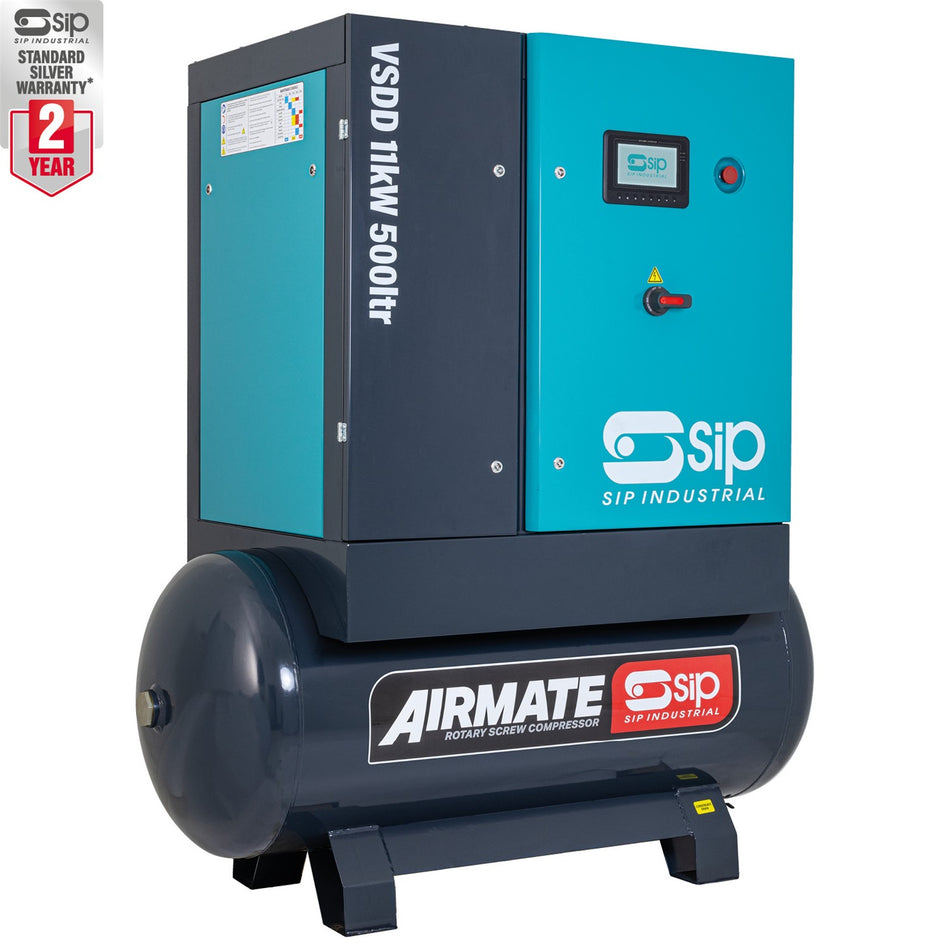 SIP VSDD 400V 11kW 8bar 200L Variable Speed Screw Compressor - 08262 - airlinkcompressors.com