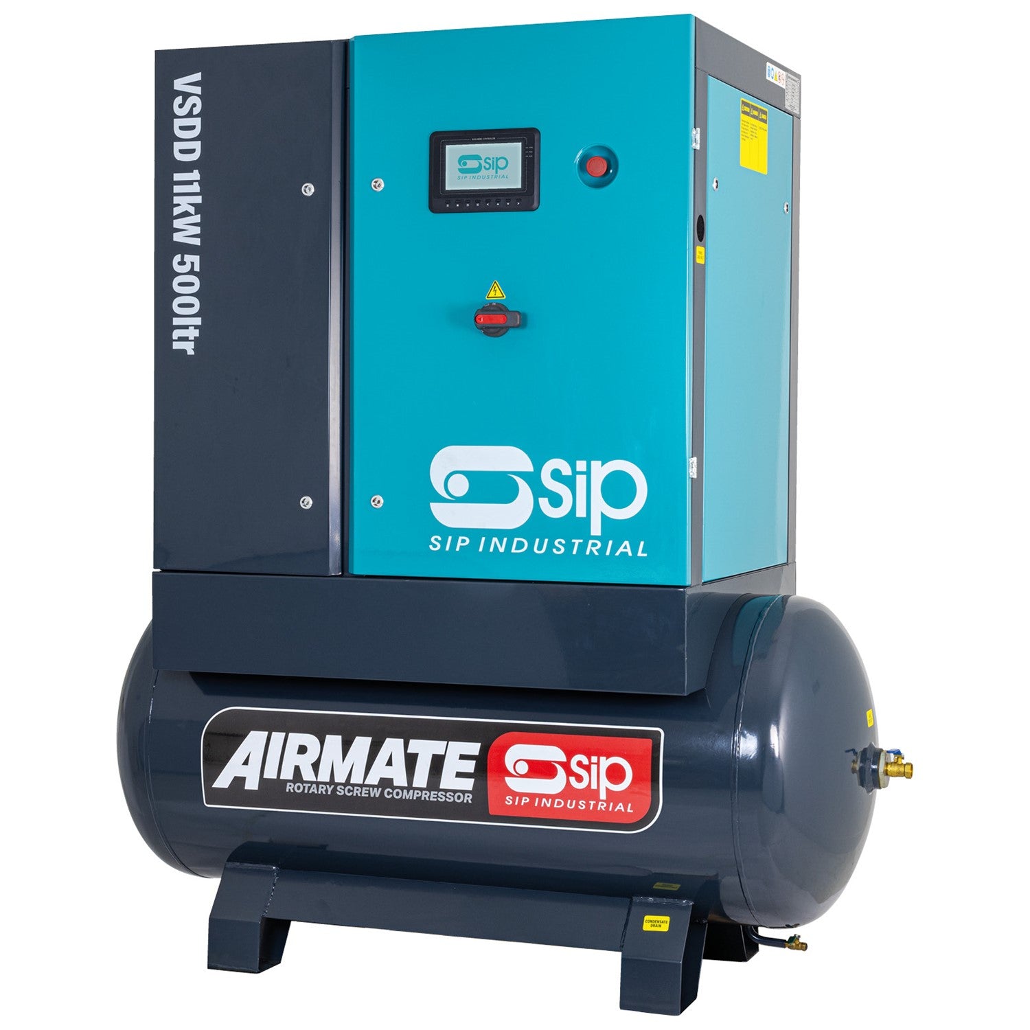 SIP VSDD 400V 11kW 8bar 200L Variable Speed Screw Compressor - 08262 - airlinkcompressors.com