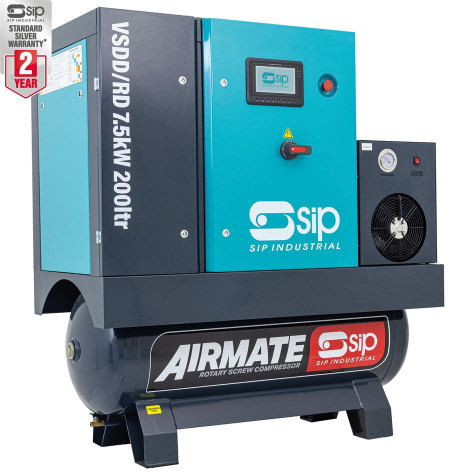 SIP VSDD/RDF 400V 7.5kW 10bar 200L Variable Speed Screw Compressor & Dryer - 08280 - airlinkcompressors.com