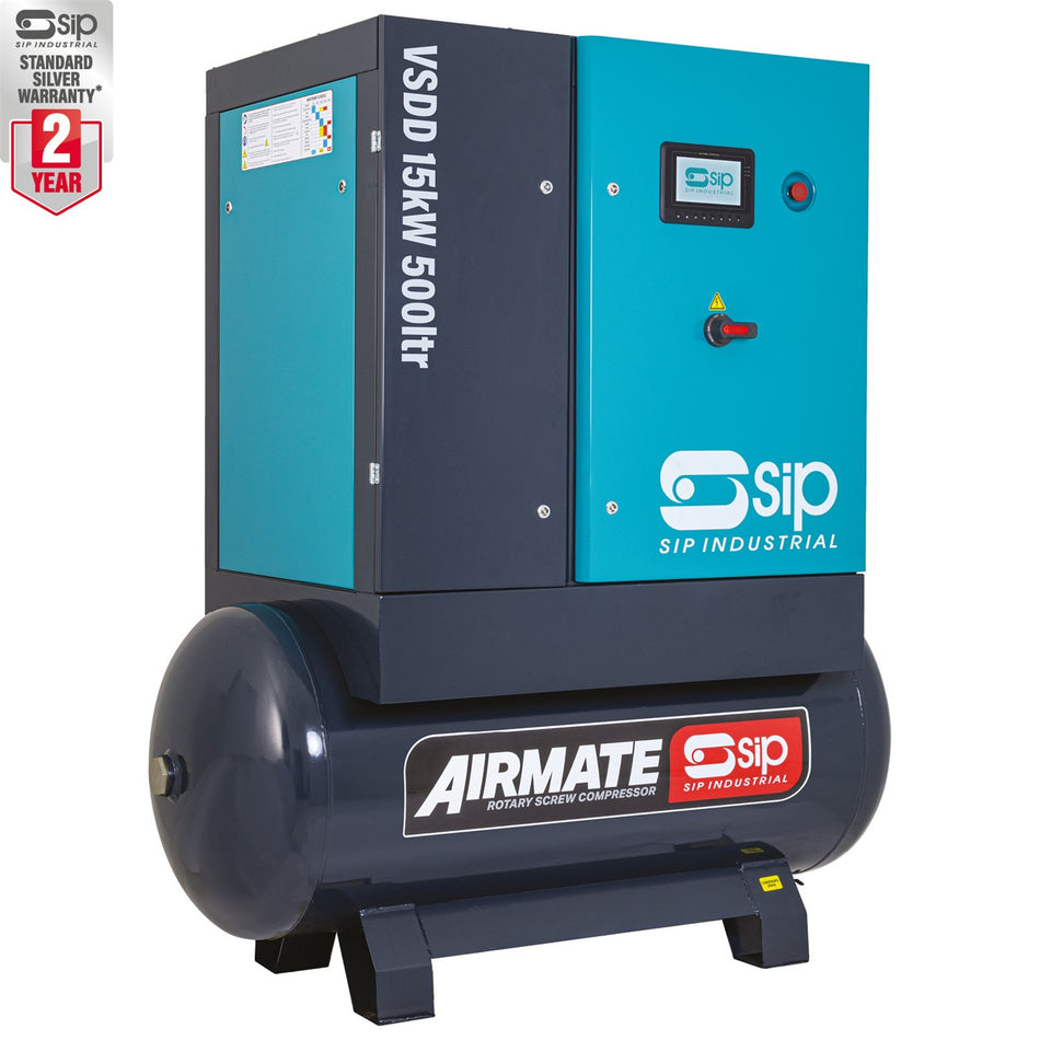 SIP VSDD 400V 15kW 10bar 500L Variable Speed Screw Compressor - 08268 - airlinkcompressors.com