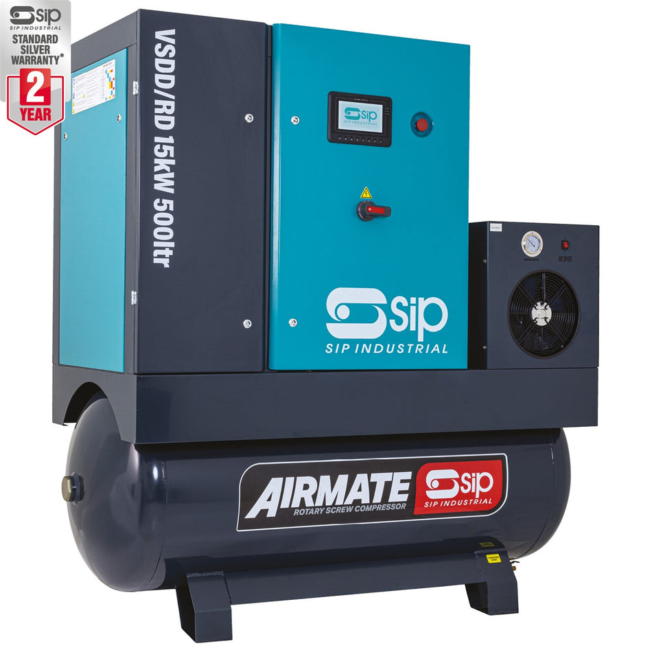 SIP VSDD/RD 400V 15kW 10bar 500L Variable Speed Screw Compressor & Dryer - 08273 - airlinkcompressors.com