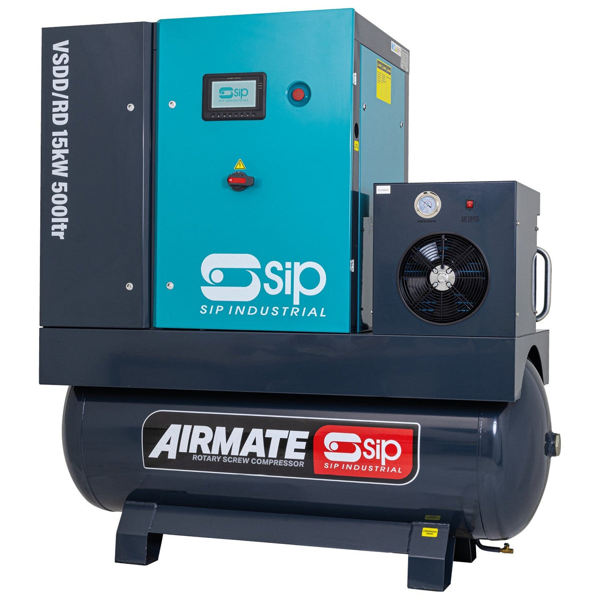 SIP VSDD/RDF 400V 15kW 10bar 500L Variable Speed Screw Compressor & Dryer - 08281 - airlinkcompressors.com