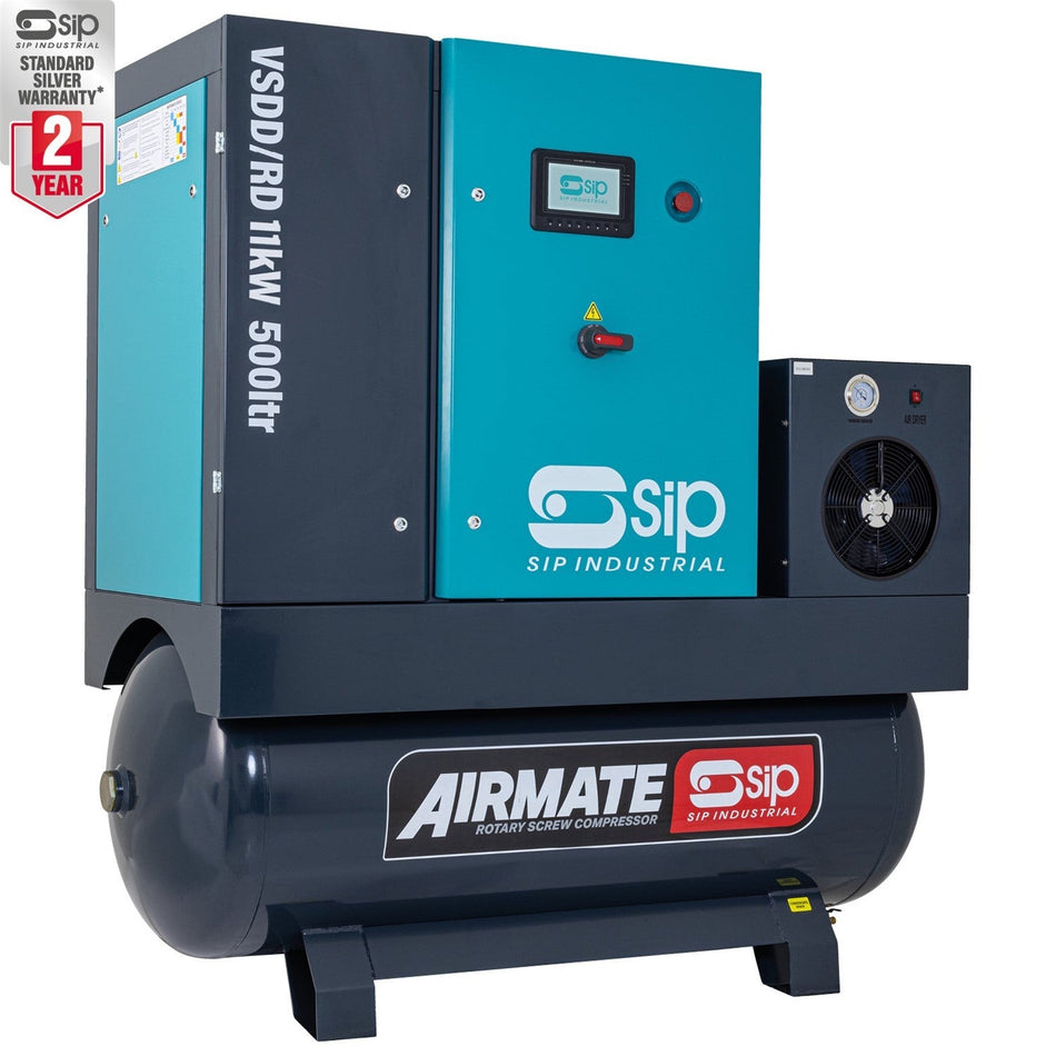 SIP VSDD/RDF 400V 11kW 8bar 500L Variable Speed Screw Compressor & Dryer - 08277 - airlinkcompressors.com