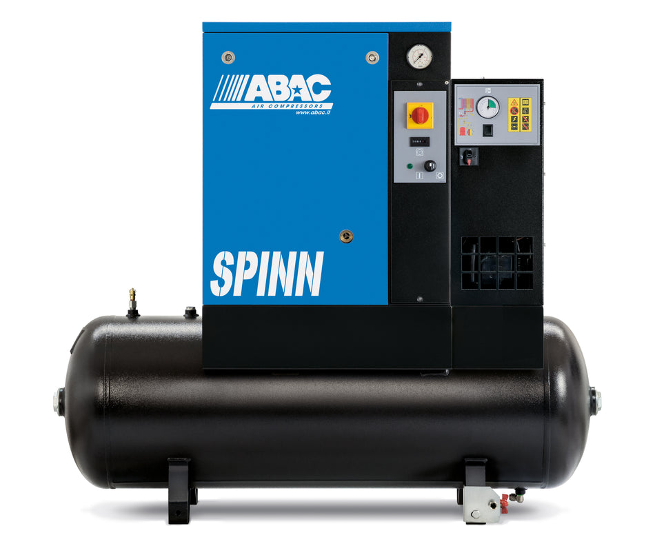 ABAC SPINN 7.5 kW 35CFM 10Bar 400V SDS 200L Screw Compressor & Dryer - 4152055001