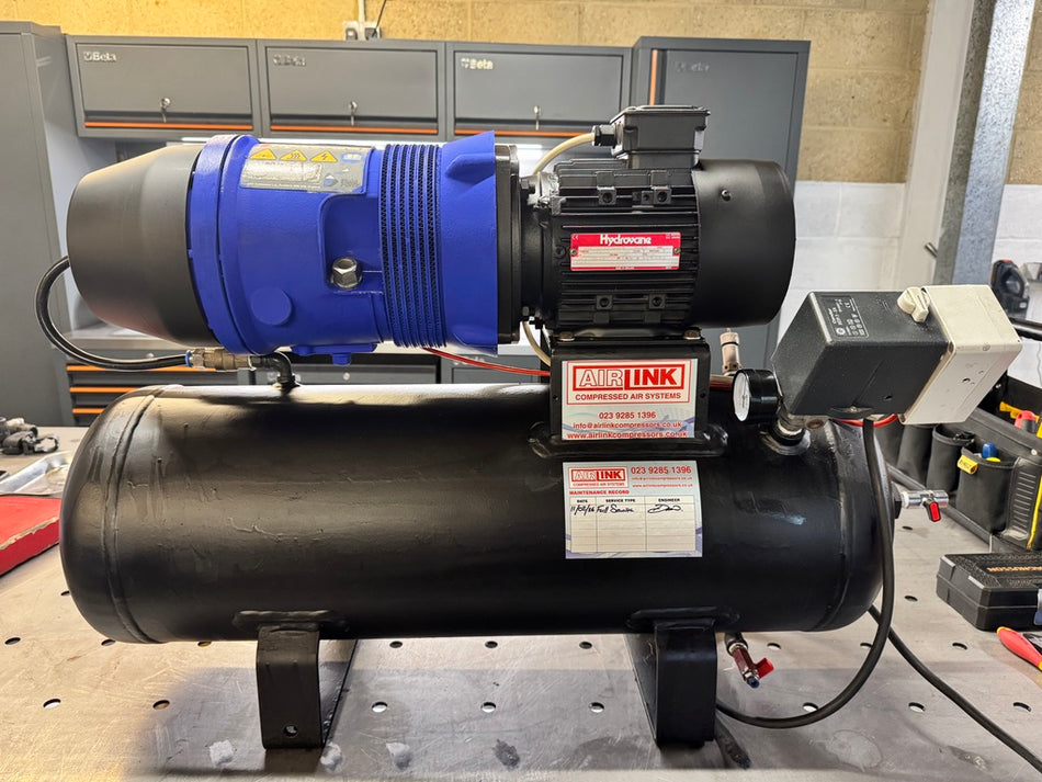 Refurbished Hydrovane 502 (HV02 Series) 2.2 kW Fixed-Speed Rotary Vane Compressor – 3 Phase, 10 bar, 8.1 CFM