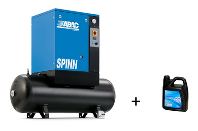 ABAC SPINN 4 kW 18.2CFM 10Bar 200L (400V) Screw Compressor & 5L Rotair Oil - 4152054967