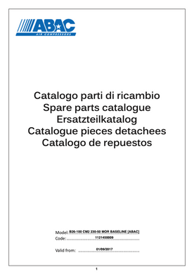 ABAC B26-100 CM2 BASELINE Parts Manual From 2017