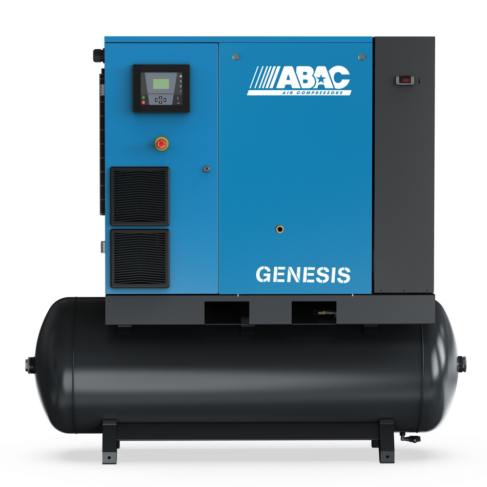 ABAC Genesis IE 18.5 kW 80 to 117 cfm Variable Speed Screw Compressor, Tank & Dryer 4152025650 - airlinkcompressors.com
