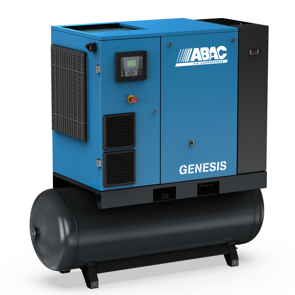 ABAC Genesis IE 18.5 kW 80 to 117 cfm Variable Speed Screw Compressor, Tank & Dryer 4152025650 - airlinkcompressors.com