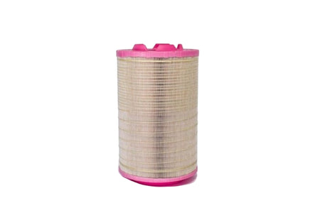  cylindrical filter with pink top and bottom on a white background