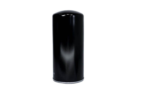 Black cylindrical object on a white background