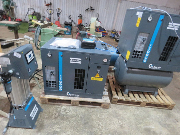 2 off Atlas Copco SF2 FF 8 Bar 230v Oil Free Scroll Compressors &  1 off Atlas Copco CD6+ Adsorption Dryer