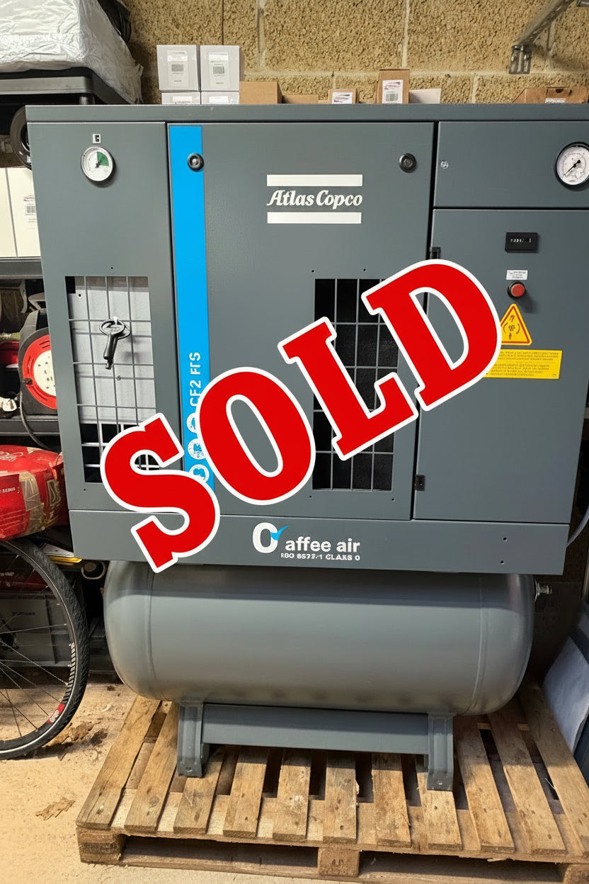 Atlas Copco SF2FF Oil Free 270L, 230V, 8 Bar Tank Mounted Scroll Air Compressor & Dryer