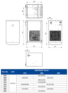 Beko DRYPOINT® RA III 490 Refrigerant Air Dryer Flow Rate: 286cfm  4061269