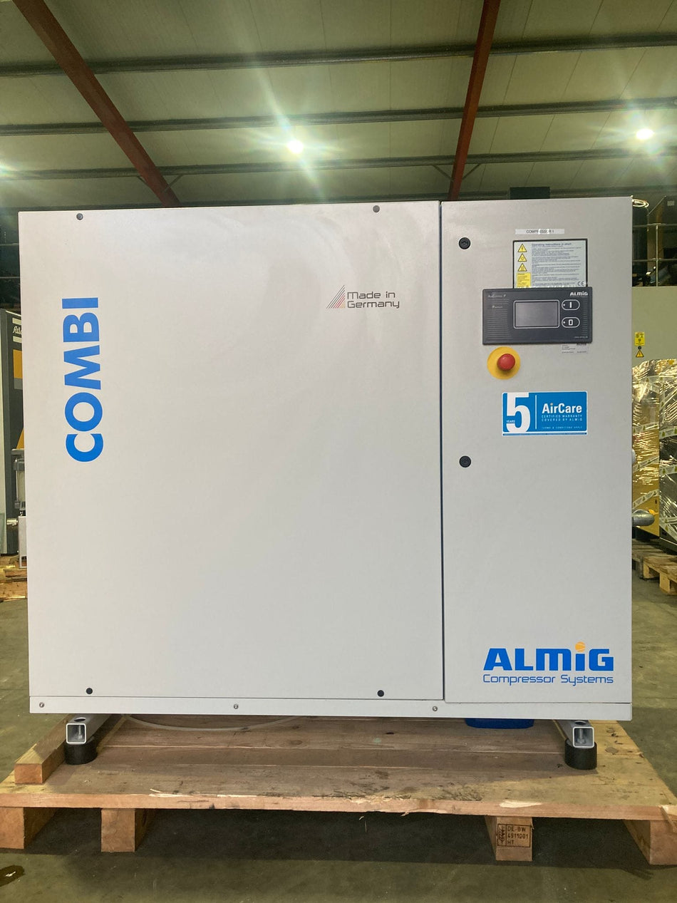 Refurbished ALMIG COMBI 22D-8P 22 kW All-in-One Screw Compressor with Integrated Dryer, Filters & Advanced Control Board – Only 2,464 Hours, 114 CFM, 8 bar