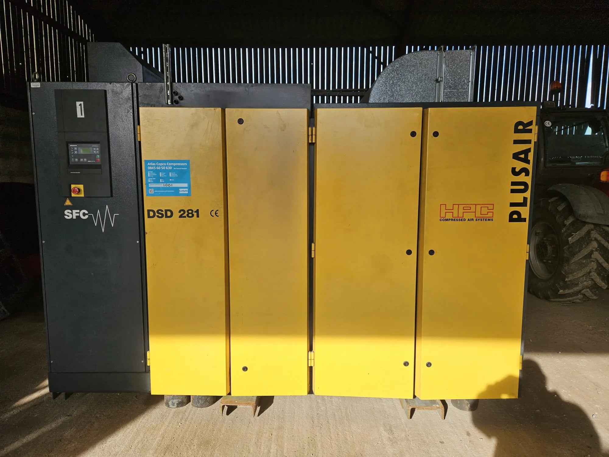 Used HPC DSD281SFC 160 kW 939 CFM 7.5 Bar Variable Speed Screw Air Compressor