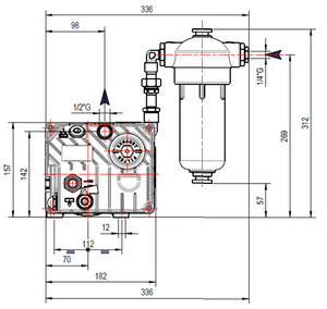 DVP LC12WR Oil Lubricated Rotary Vane Vacuum Pump - 0.45 Kw