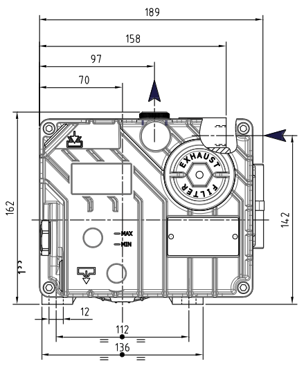 DVP LC12 Oil Lubricated Rotary Vane Vacuum Pump - 0.45 Kw