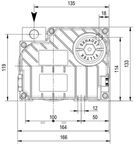 DVP LC8 Vacuum Pump Dimensions End