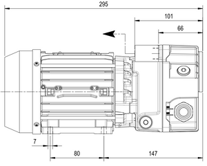 DVP, LC8, Vacuum, Pump Dimensions Side