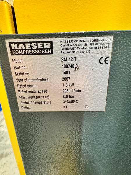 Kaeser Kompressoren label on a piece of equipment